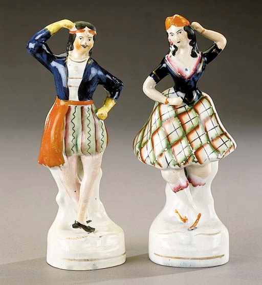 A pair of theatrical figures of Jules Perrot as 'Albrecht' and Carlotta Grisi