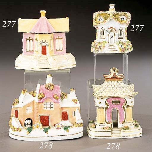 A porcelain cottage pastille-burner