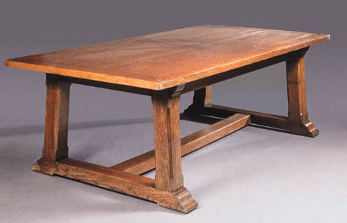 AN OAK REFECTORY TABLE