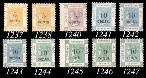 unused  10c. on 12c. pale blue, some gum redistribution, fresh and fine appearance. R.P.S. Certificate (1968). S.G. 25, £700. Photo