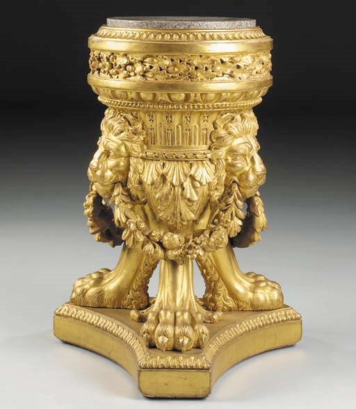 A GILTWOOD PEDESTAL