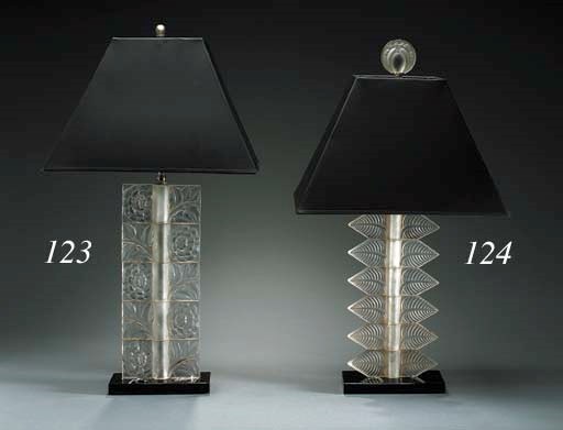 A FROSTED GLASS TABLE LAMP