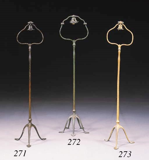 A GILT-BRONZE FLOOR LAMP BASE