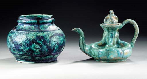AN EARTHENWARE VASE