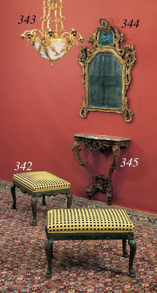 AN ITALIAN BAROQUE GILTWOOD MIRROR