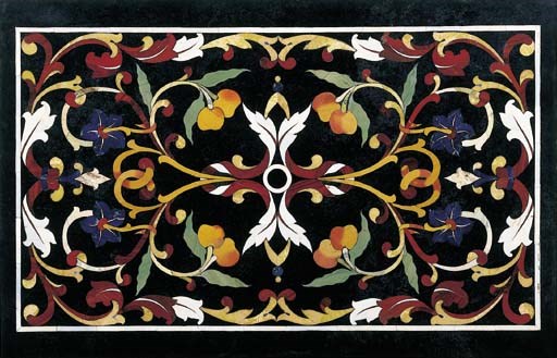 A PIETRE DURE TABLE TOP