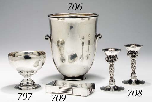 A PAIR OF DANISH SILVER CANDLESTICKS