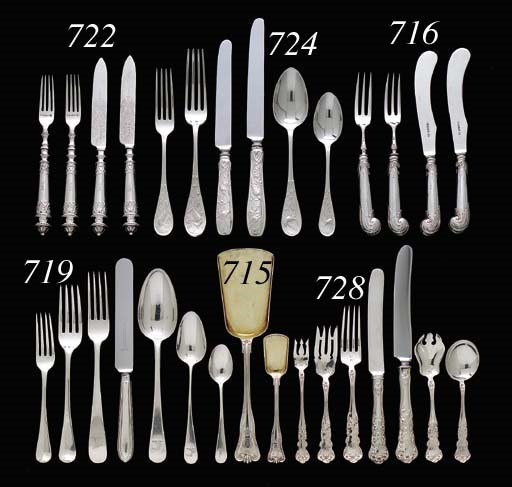 A PANSY PATTERN SILVER FLATWARE SERVICE,