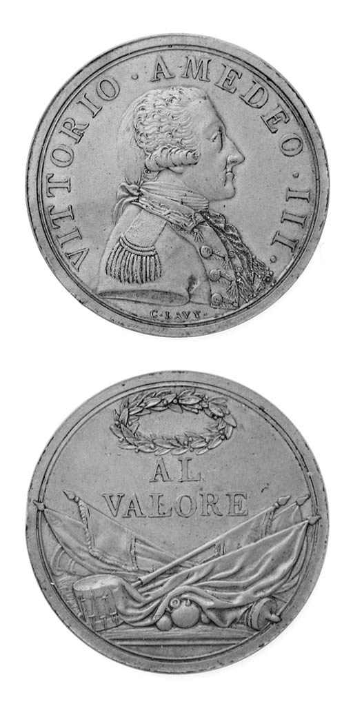Vittorio Amedeo III, bronzo, 38mm., opus C Lavy, s.d. (1793), rov. AL VALORE (Litta 97; UdiS 46), SPL, rara