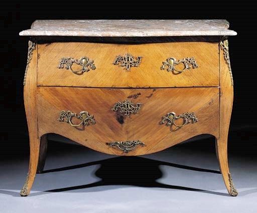 A Dutch ormolu-mounted tulipwood commode