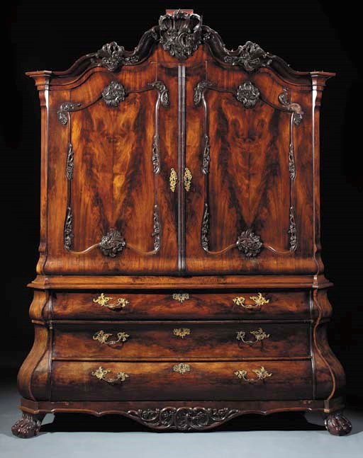 A Dutch mahogany cabinet