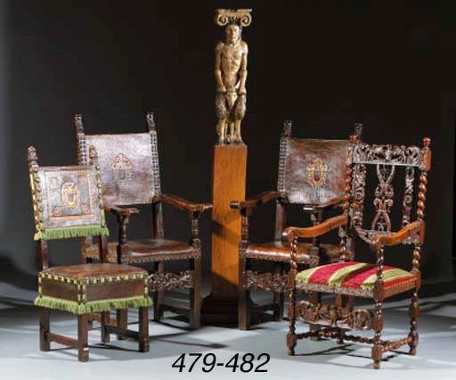 A walnut armchair