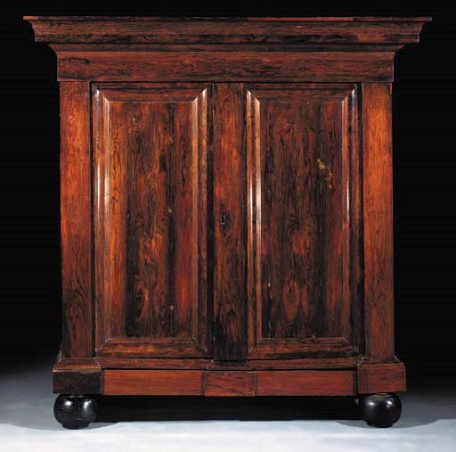 A Dutch rosewood cupboard
