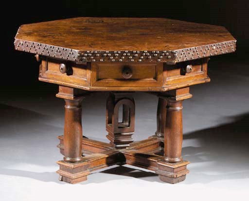An Italian walnut centre-table