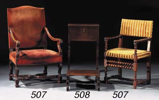 A walnut armchair