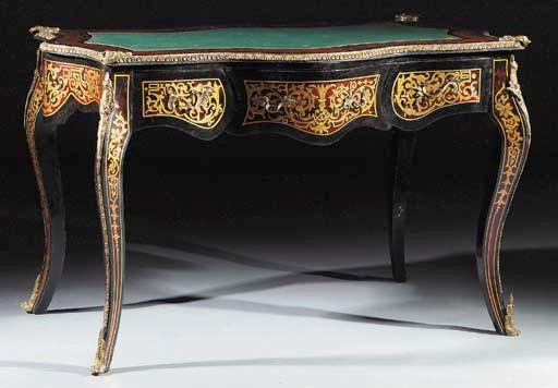 A gilt-metal mounted polychrome-painted writing-table
