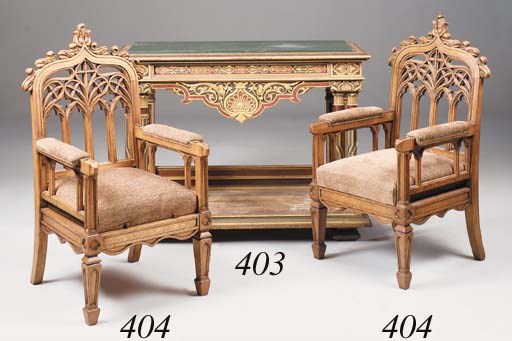 A French giltwood and polychrome console table, late 19th century