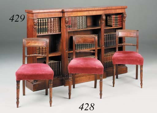 A late Victorian walnut dwarf open bookcase