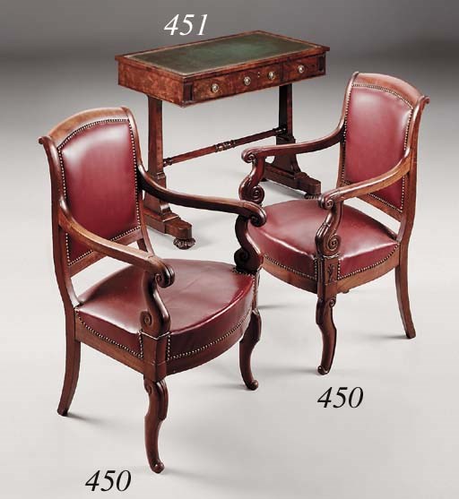A mahogany writing table, mid 19th century and later