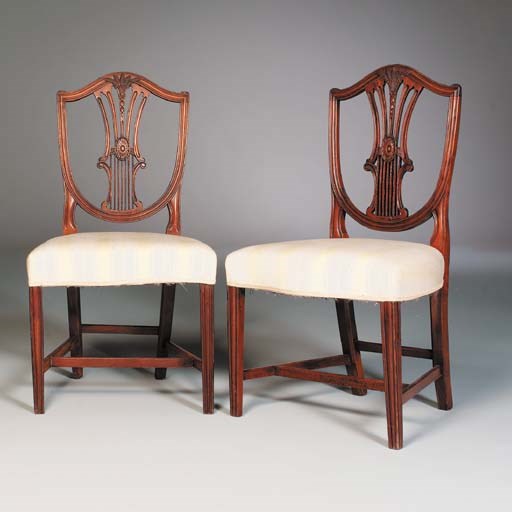 A set of ten mahogany dining chairs, late 19th century