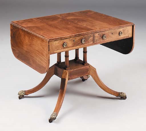 A Regency rosewood and crossbanded sofa table