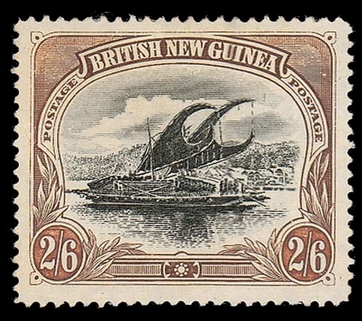 unused  1901-05 thick paper, watermark horizontal 2/6d. black and brown, unused with part original gum; light corner crease not affecting fine appearance. B.P.A. Certificate (1998). S.G. 8, £600. Photo