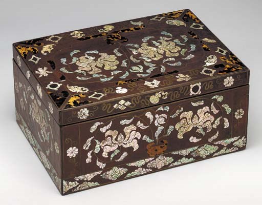 An Inlaid and Lacquered-Wood Box