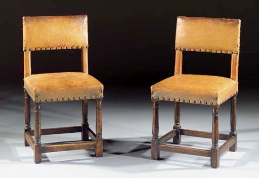 A pair of Dutch stained wood chairs