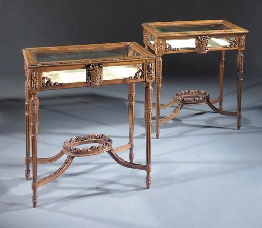 A pair of Dutch oak display-cases