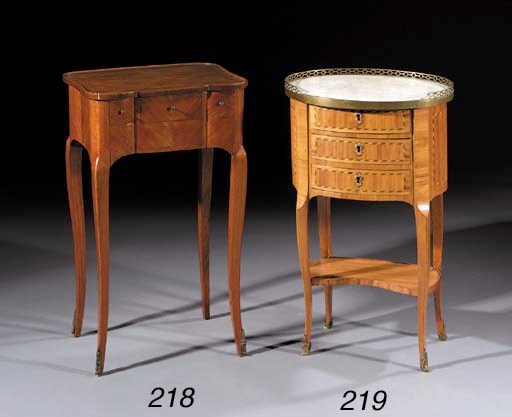 A French tulipwood and parquetry table a ecrire