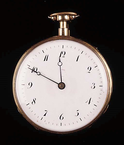 A SWISS GOLD VERGE REPEATING AND MUSICAL POCKET WATCH, CIRCA 1830