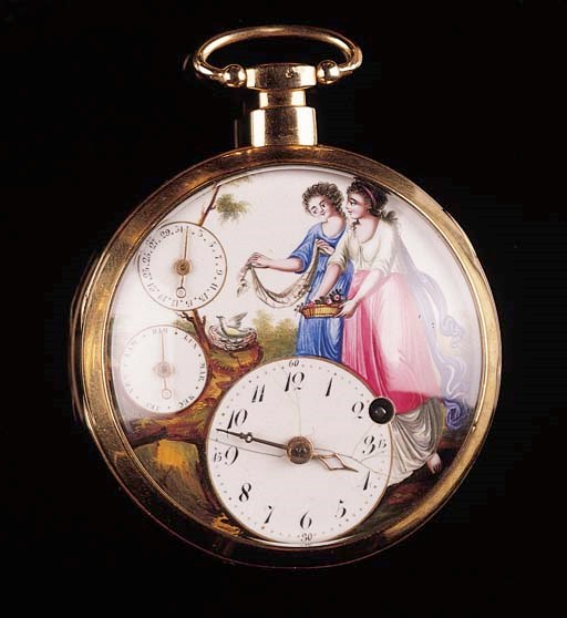 DABERT A PARIS. AN 18K GOLD MINUTE REPEATING CYLINDER POCKET WATCH 172, CIRCA 1840