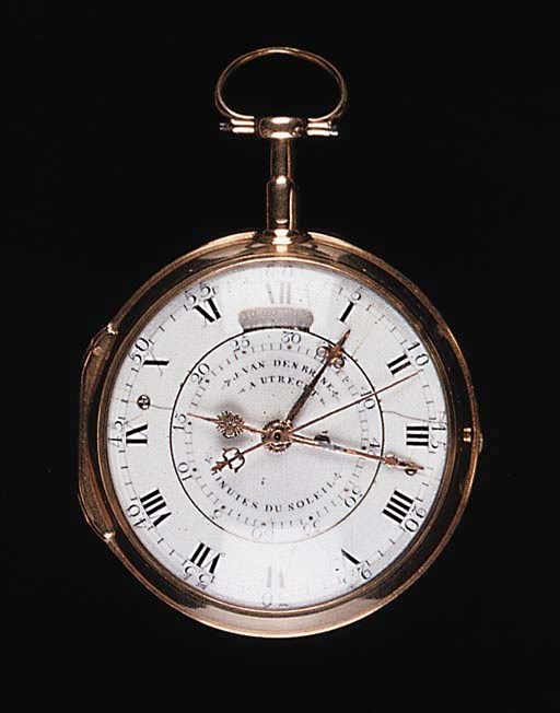 J. VANDENBRINK, UTRECHT. AN UNUSUAL DUTCH ASTRONOMICAL VERGE POCKET WATCH WITH EQUATION OF TIME, CIRCA 1760-1780