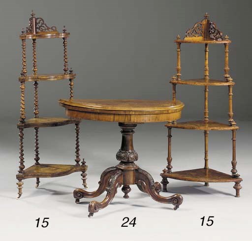 A Victorian burr walnut and marquetry games table