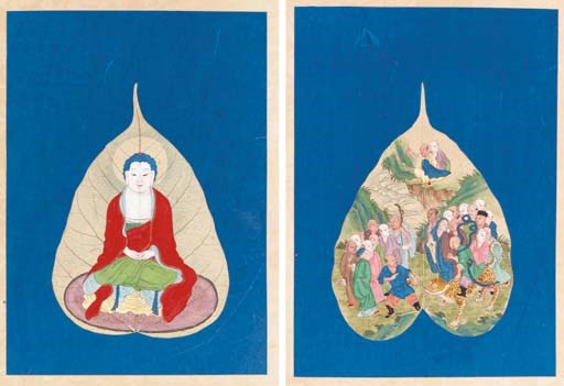 A large Chinese album of leaf paintings
19th century