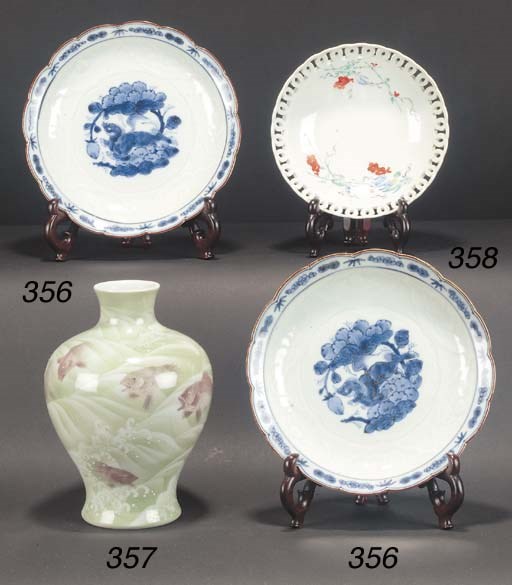 A pair of Japanese Arita blue and white dishes
18th Century
