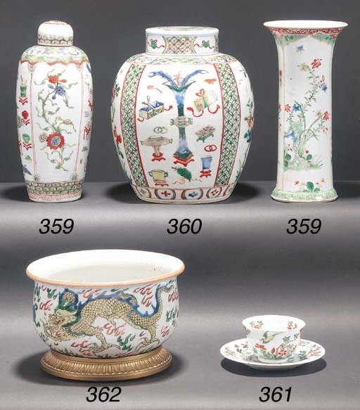 A famille verte ginger jar and cover
Kangxi