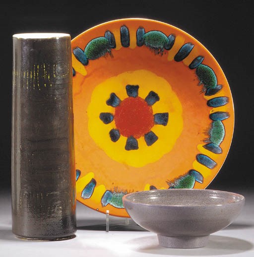 A large Poole Pottery Delphis charger
