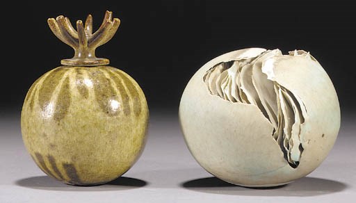 A Mary Rogers stoneware vase and cover