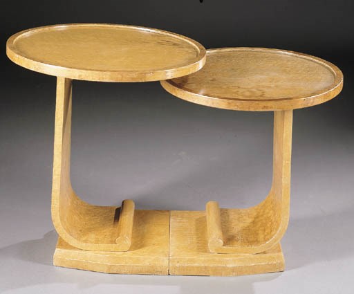 Two Art Deco birds-eye-maple occasional tables
