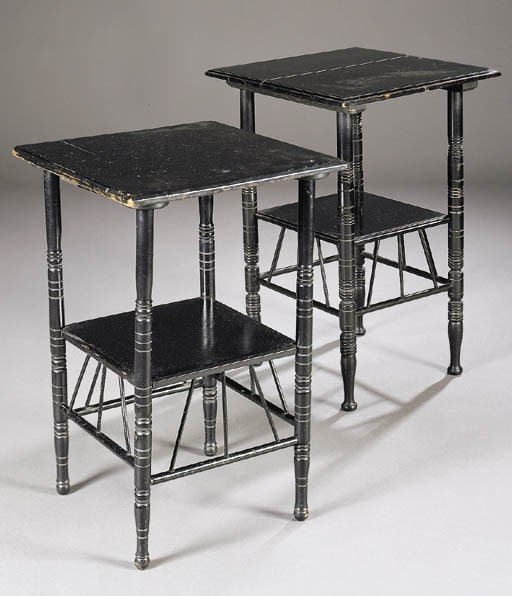 Two Aesthetic Movement ebonised occasional tables