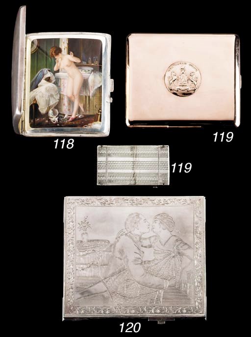 An antique silver mechanical box