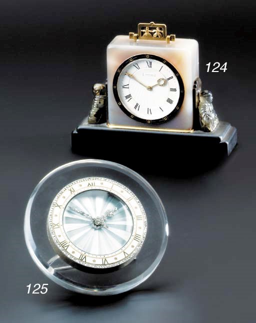 An Art Deco rock crystal clock, by Cartier