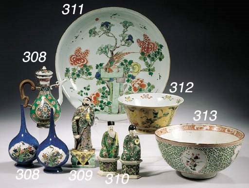 A biscuit famille verte figure of Li Tiguai