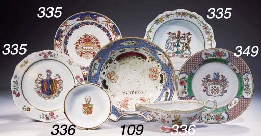 An armorial sauce-boat and saucer