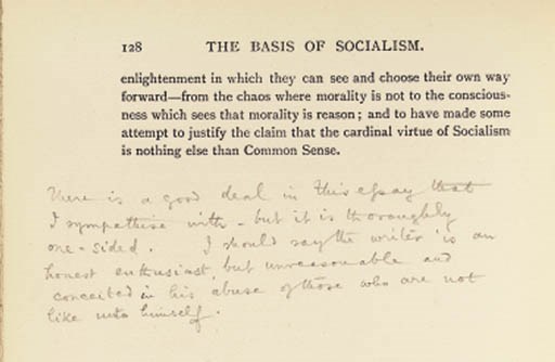 [KEYNES, John Neville]. SHAW, George Bernard, editor. Fabian Essays in Socialism. by G. Bernard Shaw. Sidney Webb. William Clarke. Sydney Olivier. Annie Besant. Graham Wallas. and Hubert Bland. London: The Fabian Society, 1889.