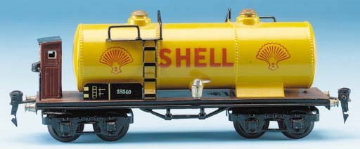 A  Märklin 18540S bogie 'Shell' Tank Wagon with Brakeman's Hut