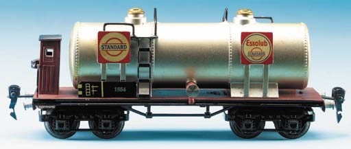 A  Märklin 18540St bogie Standard Essolub Tank Wagon with Brakeman's Hut
