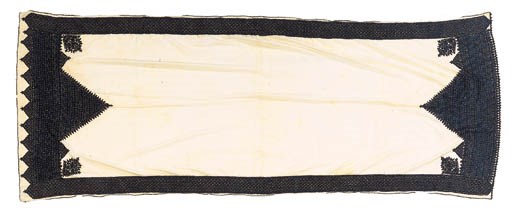 An embroidered cotton runner,