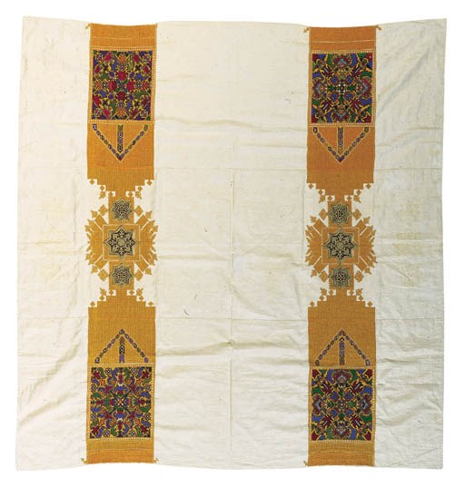 An embroidered hanging,